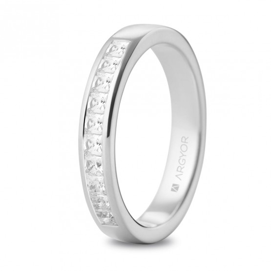 White gold ring with 10 zirconia (74B0053Z)