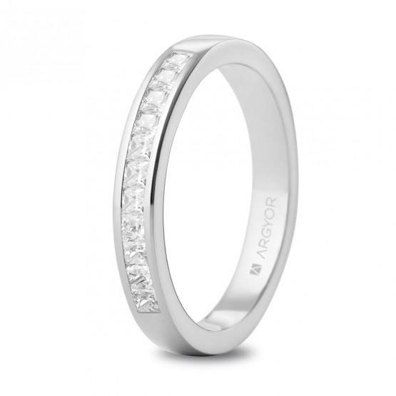 White gold ring with 11 zirconia (74B0052Z)