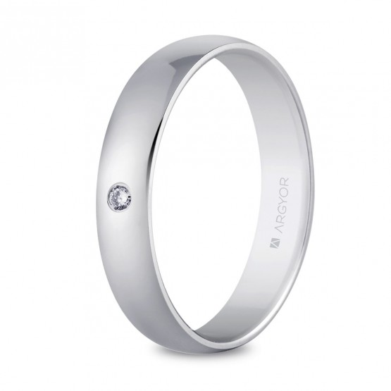 4mm wedding ring with diamond (554B1001)