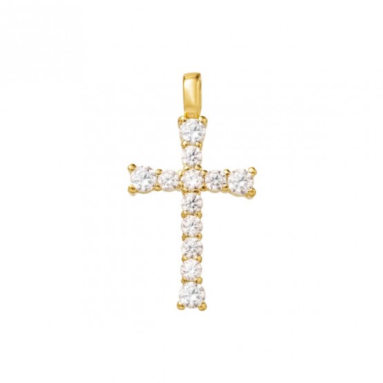 Cruz de oro con 12 diamantes (75A0023)