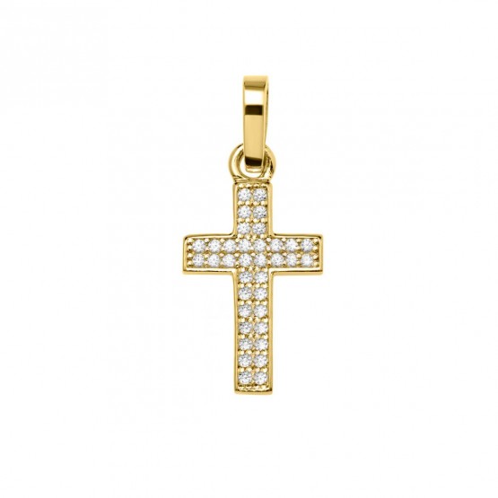 18k yellow gold cross with diamonds (75A0022)