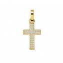 18k yellow gold cross with diamonds (75A0022)