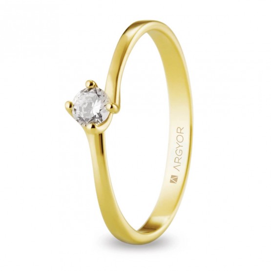 Yellow gold ring with 0.16ct diamond (74A0072)