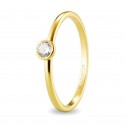 Solitaire yellow gold ring with diamond 0.15ct (74A0078)
