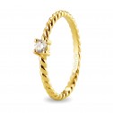 Twisted Gold Solitaire Ring with Round Diamond (74A0081)