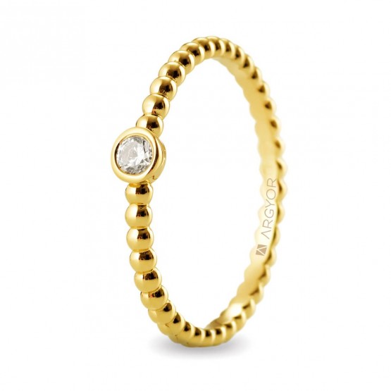 Yellow gold ring with diamond and pearl design (74A0087)