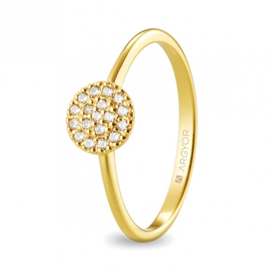 18k yellow gold engagement ring with diamonds (74A0089)