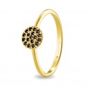 Yellow gold ring with 18 black diamonds (74A0089DN)