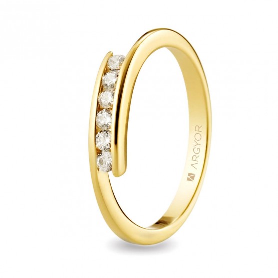 Gold Engagement Ring 6 diamonds 0.18ct (74A0100)