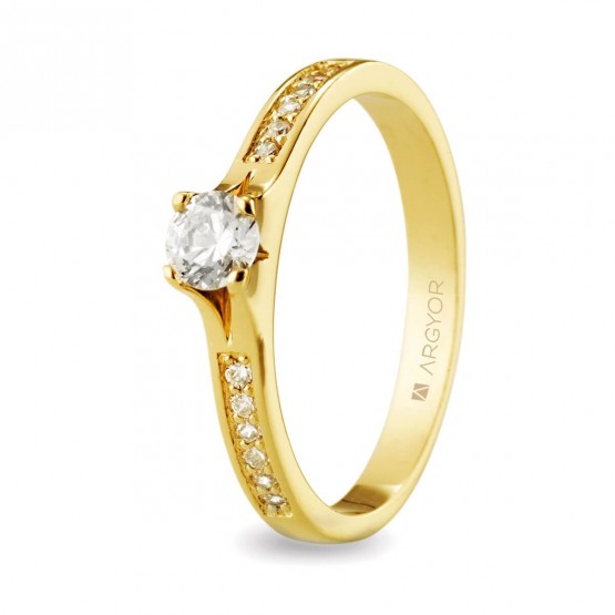 Gold Engagement Ring with 13 diamonds 0.39ct (74A0106)