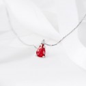 White gold pendant with Ruby and diamond tear (0513001R)