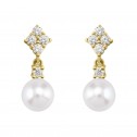 Pendientes de Diamantes 0.70ct con perlas (75A0106)