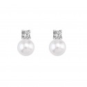 Pendientes blancos de Diamantes con perlas (75B0103P)