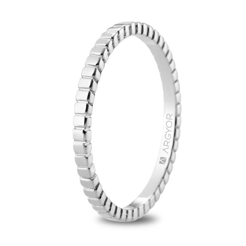 White Gold Wedding Ring 18k geométrical 5B18535| Argyor Ring size 47