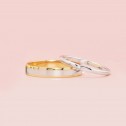 Alianza de boda de oro blanco con diamante brillante (5B18529D)