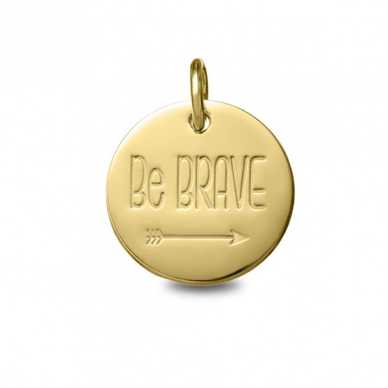 Colgante de oro amarillo de 18k "Be Brave" (1962009)