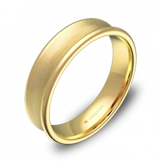 Alianza de boda cóncava 5mm en oro amarillo combinado C0750C00A