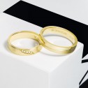 Alianza de boda cóncava 4,5mm en oro amarillo con diamantes C1145S5BA