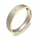 Alianza de boda oro bicolor 4.5mm con diamante D1245C1PA