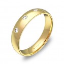 Alianza de boda 4,5mm en oro amarillo pulido con diamantes A0145P3BA