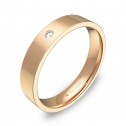 Alianza de boda 4,0mm en oro rosa pulido con diamante B0140P1BR