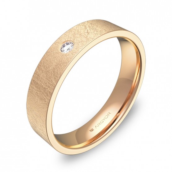 Alianza de boda 4,5mm oro rosa hielo con diamante B0145H1BR