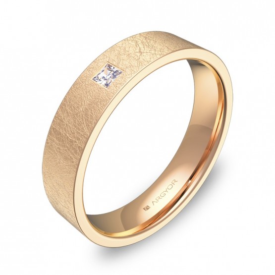 Alianza de boda 4,5mm oro rosa acabado hielo con diamante B0145H1PR
