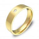 Alianza de boda  5,0mm oro amarillo pulido con 1 diamante B0150P1BA