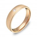 Alianza de boda con biseles 4,5mm en oro rosa con diamante C0645T1BR