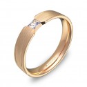 Alianza de boda plana con ranuras en oro rosa con diamante C1640S1PR