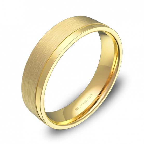 Alianza de boda plana con ranuras 5mm en oro amarillo C2850C00A