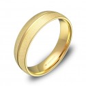 Alianza de boda media caña con ranuras 5mm en oro amarillo C3350T00A