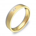 Alianza de boda 4,5mm oro bicolor satinado 2 diamantes D0245S2PA