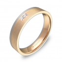 Alianza de boda 4,5mm en oro bicolor con diamantes D0245S2PR