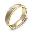 Alianza de boda cóncava 5mm oro bicolor con diamante D0750C1BA