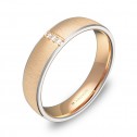 Alianza de boda 4,5mm en oro bicolor textura con diamantes D0645T3BR
