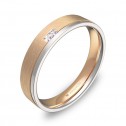 Alianza de boda 4mm en oro bicolor combinado con diamantes D1440C2PR