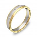 Alianza de boda oro bicolor combinado 4,5mm con diamantes D2245C3BA