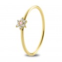 Anillo oro 18K flor con zafiro rosa y diamantes (76AAN001ZR)