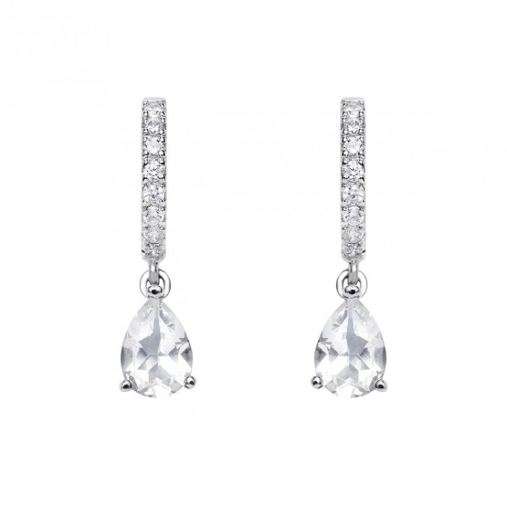 Bridal earrings with topaz and diamonds (75B0212TT)