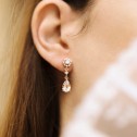 Boucles d'oreilles de mariée avec topaze et diamants (75B0216TT)