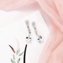 Long teardrop-shaped bridal earrings (75B0217TT)