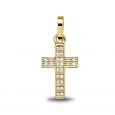 Croix en or avec diamants ou zircons (75A0026)