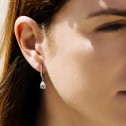 Boucles d'oreilles de mariée avec topaze et diamants (75B0218TT)