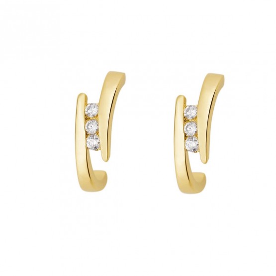 18k Yellow gold earrings with 6 zirconia (75A0013Z)