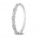 White gold ring ovals and circles with diamonds (74B0174)