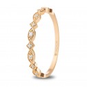 Rose gold ring with diamonds and ovals (74R0173)