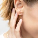 Boucles d'oreilles or jaune 18ct 6 zircones (75A0013Z)