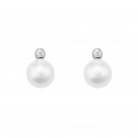 White gold earrings with zirconia and pearls (75B0004Z)