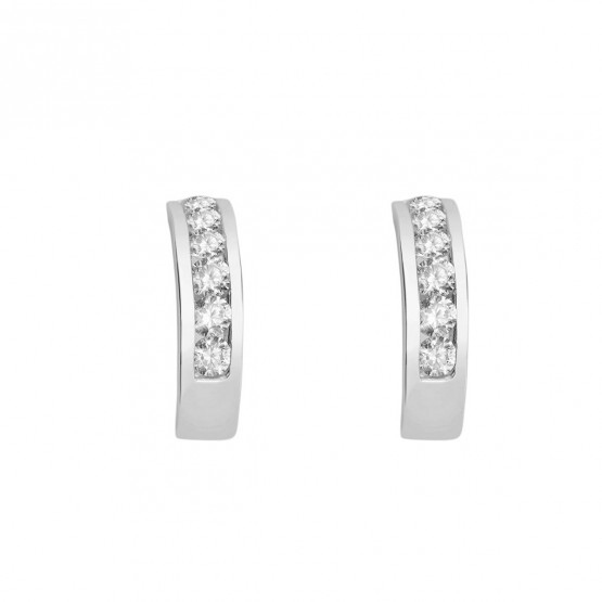 White 18k gold earrings with 12 diamonds (75B0012)